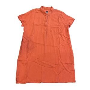 Gap Short Sleeve Shirt Dress Tunic Burnt Orange Size XXL Casual Chic Brunch